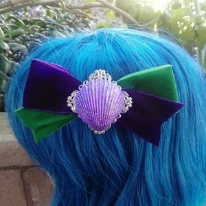 Ariel Inspired Velvet Hair Bow